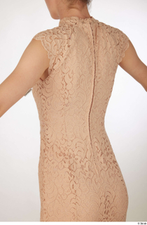 Ashley drape dressed pink vintage embroidered lace long dress upper…